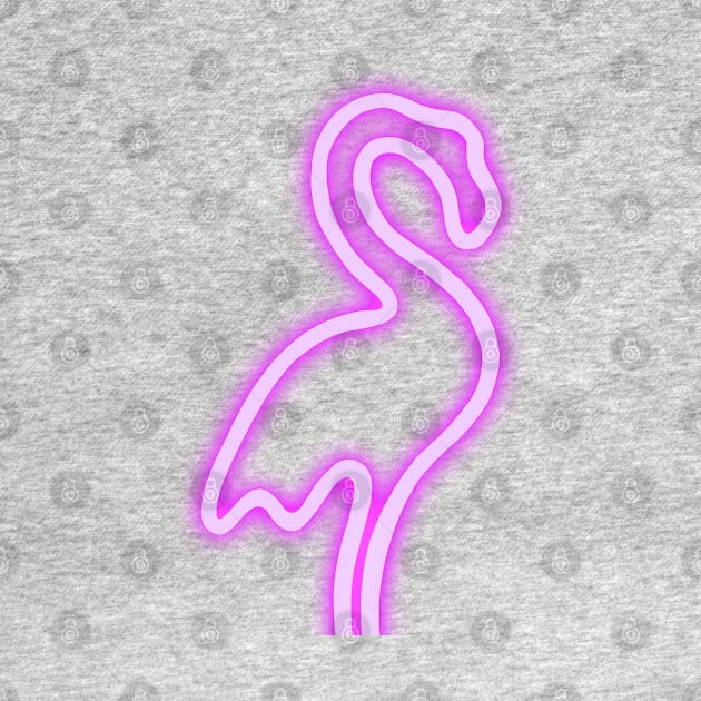 Neon Pink Flamingo by Holailustra